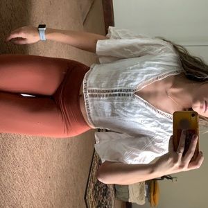 White flowy cropped top
